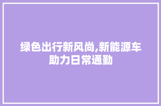 绿色出行新风尚,新能源车助力日常通勤