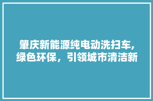 肇庆新能源纯电动洗扫车,绿色环保，引领城市清洁新潮流