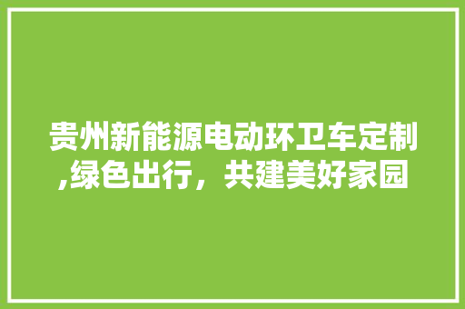 贵州新能源电动环卫车定制,绿色出行，共建美好家园