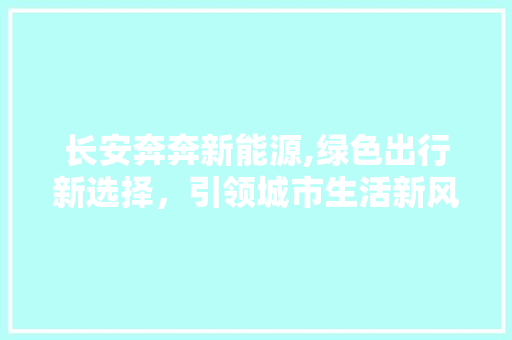 长安奔奔新能源,绿色出行新选择，引领城市生活新风尚