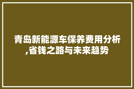 青岛新能源车保养费用分析,省钱之路与未来趋势