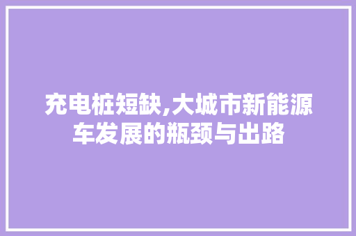 充电桩短缺,大城市新能源车发展的瓶颈与出路