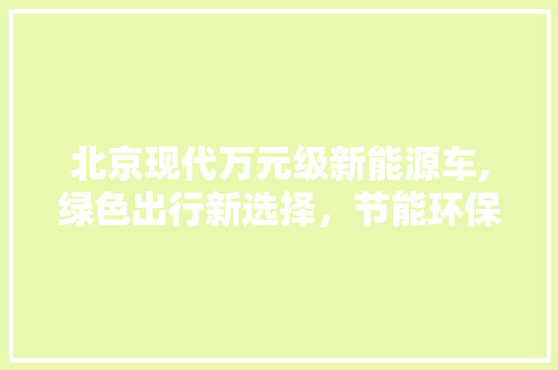 北京现代万元级新能源车,绿色出行新选择，节能环保新标杆