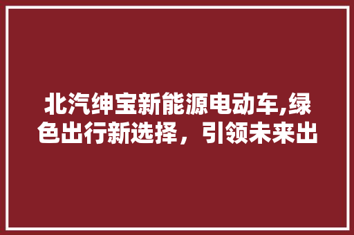 北汽绅宝新能源电动车,绿色出行新选择，引领未来出行潮流