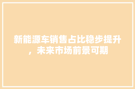 新能源车销售占比稳步提升，未来市场前景可期