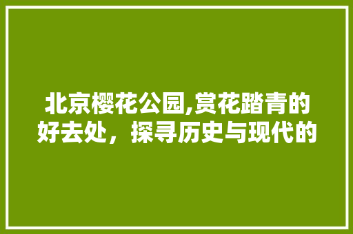 北京樱花公园,赏花踏青的好去处，探寻历史与现代的交融之美