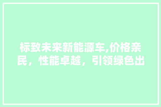 标致未来新能源车,价格亲民，性能卓越，引领绿色出行新风尚