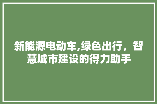 新能源电动车,绿色出行，智慧城市建设的得力助手