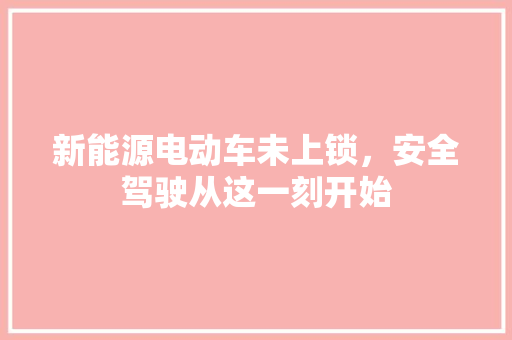 新能源电动车未上锁，安全驾驶从这一刻开始