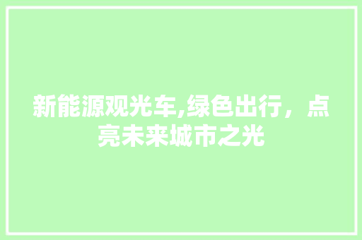 新能源观光车,绿色出行，点亮未来城市之光