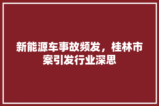 新能源车事故频发，桂林市案引发行业深思