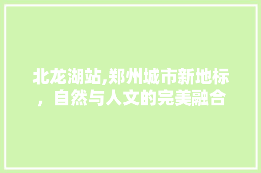 北龙湖站,郑州城市新地标，自然与人文的完美融合