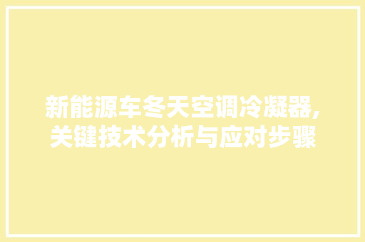 新能源车冬天空调冷凝器,关键技术分析与应对步骤