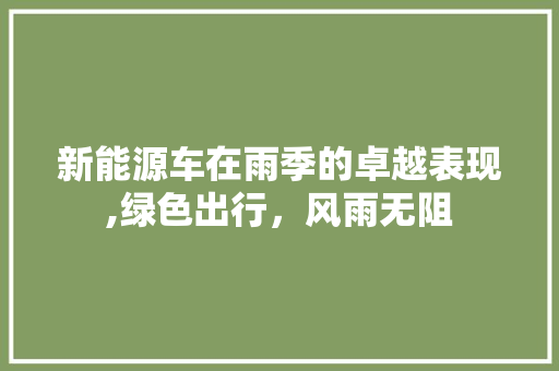 新能源车在雨季的卓越表现,绿色出行，风雨无阻