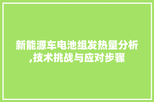 新能源车电池组发热量分析,技术挑战与应对步骤