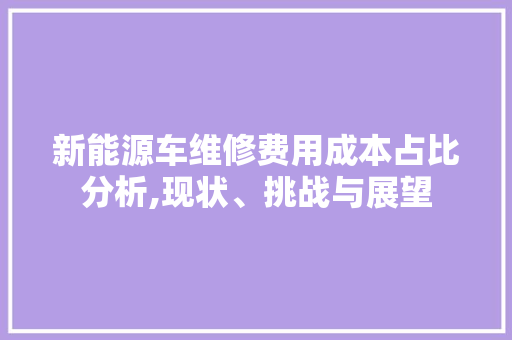 新能源车维修费用成本占比分析,现状、挑战与展望