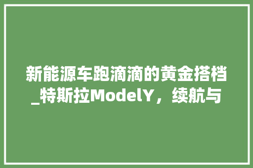 新能源车跑滴滴的黄金搭档_特斯拉ModelY，续航与性能的完美融合