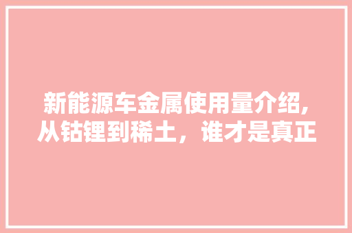 新能源车金属使用量介绍,从钴锂到稀土，谁才是真正的“金属霸主”