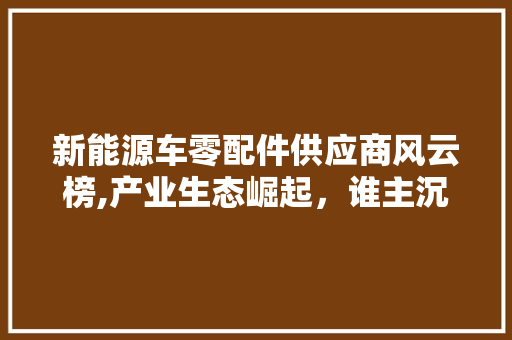 新能源车零配件供应商风云榜,产业生态崛起，谁主沉浮