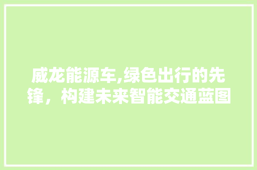 威龙能源车,绿色出行的先锋，构建未来智能交通蓝图