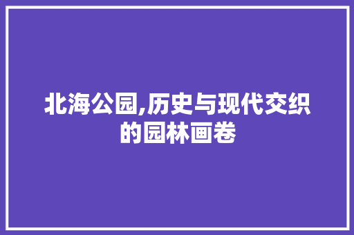 北海公园,历史与现代交织的园林画卷