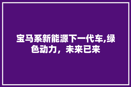 宝马系新能源下一代车,绿色动力，未来已来