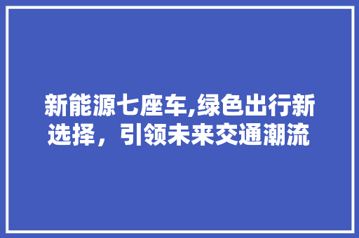 新能源七座车,绿色出行新选择，引领未来交通潮流