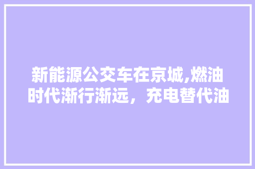 新能源公交车在京城,燃油时代渐行渐远，充电替代油动力成为新潮流