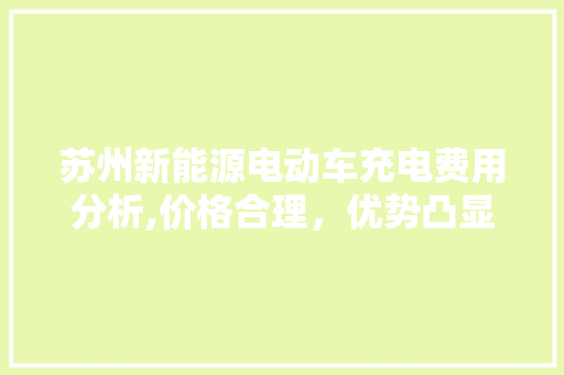 苏州新能源电动车充电费用分析,价格合理，优势凸显