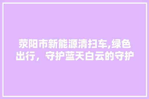 荥阳市新能源清扫车,绿色出行，守护蓝天白云的守护者