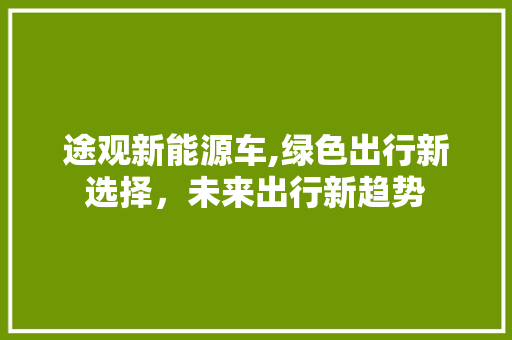 途观新能源车,绿色出行新选择，未来出行新趋势