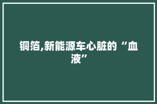 铜箔,新能源车心脏的“血液”