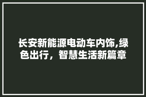 长安新能源电动车内饰,绿色出行，智慧生活新篇章