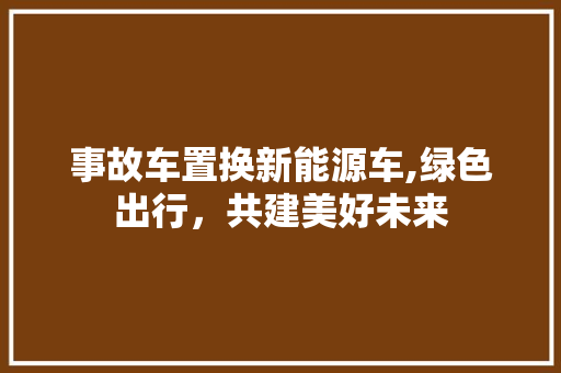 事故车置换新能源车,绿色出行，共建美好未来