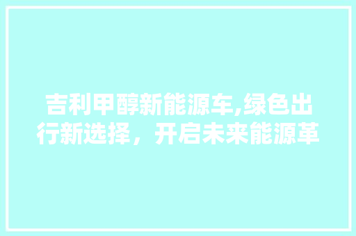 吉利甲醇新能源车,绿色出行新选择，开启未来能源革命