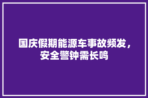 国庆假期能源车事故频发，安全警钟需长鸣