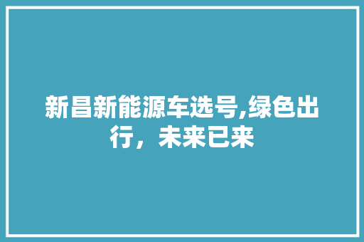 新昌新能源车选号,绿色出行，未来已来  第1张