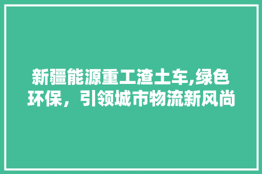 新疆能源重工渣土车,绿色环保，引领城市物流新风尚