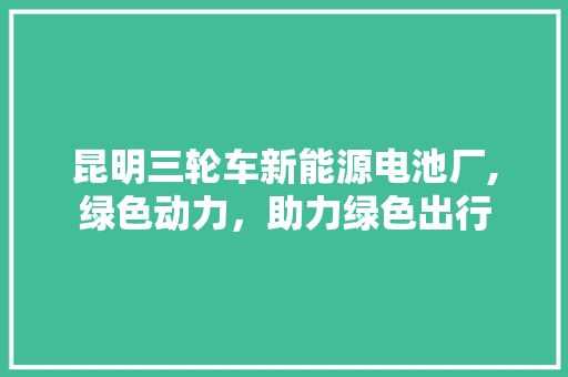 昆明三轮车新能源电池厂,绿色动力，助力绿色出行