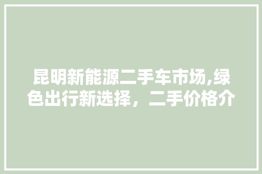 昆明新能源二手车市场,绿色出行新选择，二手价格介绍