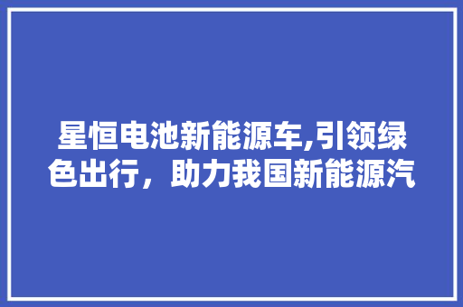 星恒电池新能源车,引领绿色出行，助力我国新能源汽车产业腾飞