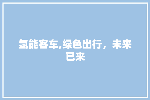 氢能客车,绿色出行，未来已来