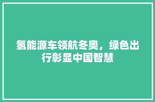 氢能源车领航冬奥，绿色出行彰显中国智慧