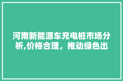 河南新能源车充电桩市场分析,价格合理，推动绿色出行