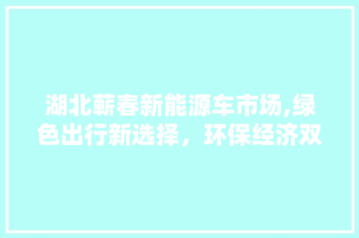 湖北蕲春新能源车市场,绿色出行新选择，环保经济双赢