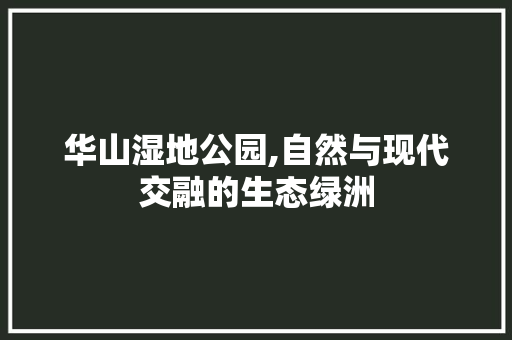 华山湿地公园,自然与现代交融的生态绿洲