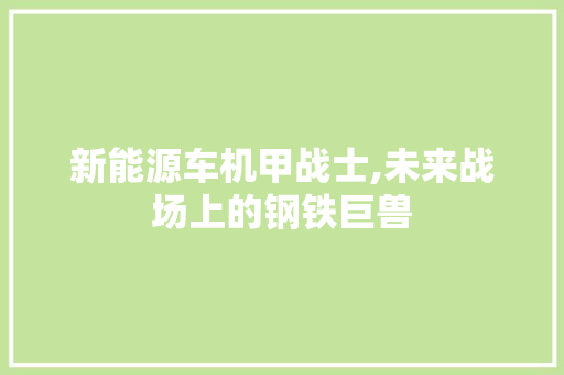 新能源车机甲战士,未来战场上的钢铁巨兽