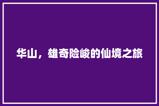 华山，雄奇险峻的仙境之旅