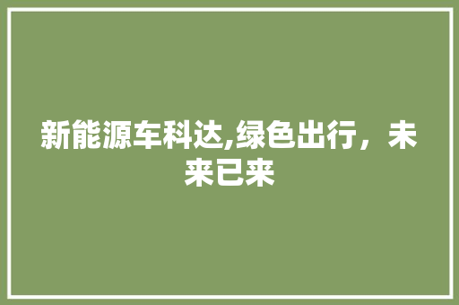 新能源车科达,绿色出行，未来已来