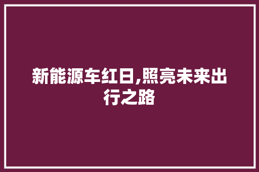 新能源车红日,照亮未来出行之路